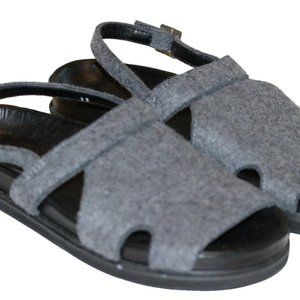 $450 39 9 Women's LUXURY ENFOLD Gray JAPAN wool LEATHER sandals flats shoes mint